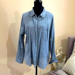 Chambray button up blouse